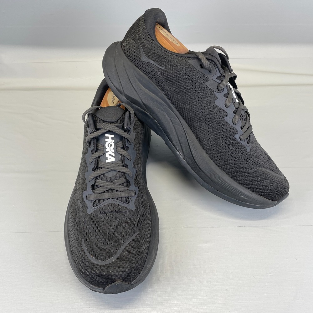 Hoka One One Rincon 4 Running Shoes Mens Size 11 D Black Mesh Athletic Sneakers - Picture 2 of 10